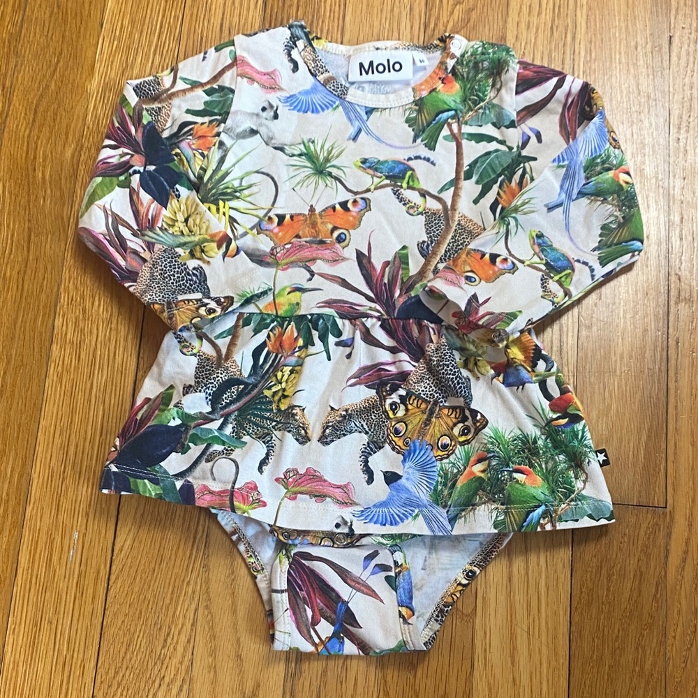 Molo Kids Jungle Print Twirl Dress Onesie